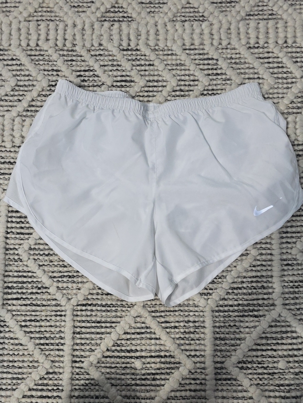 Nike Women’s White Athletic Running Shorts with Reflective Swoosh